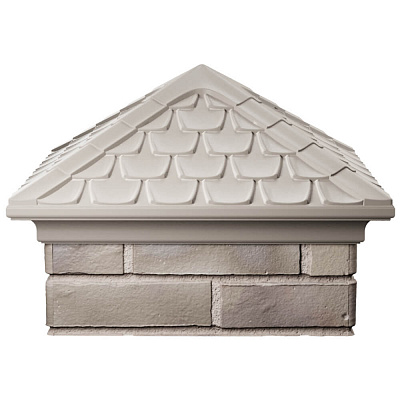 Колпак на столб забора ELBRUS Бежевый 1,5х1,5 кирпича Черепица фото 1