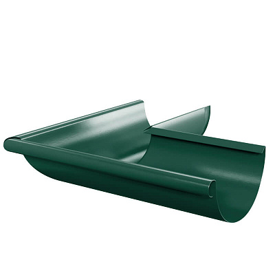 Угол желоба водостока наружный 90 градусов d125мм RAL 6005 Зеленый металлический фото Центр Металлокровли