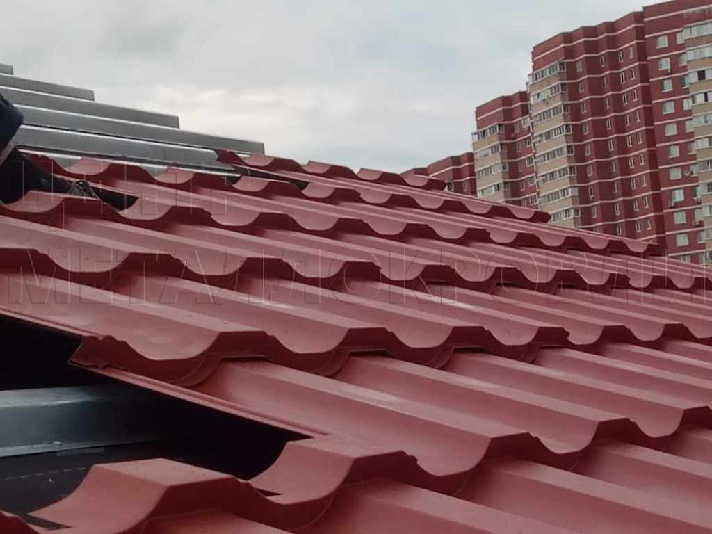 Металлочерепица Геркулес 8004 терракотовый Стальной Бархат от Центра Металлокровли в Томске